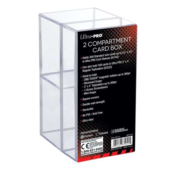 Ultra Pro 2-Compartment Clear Plastic Box