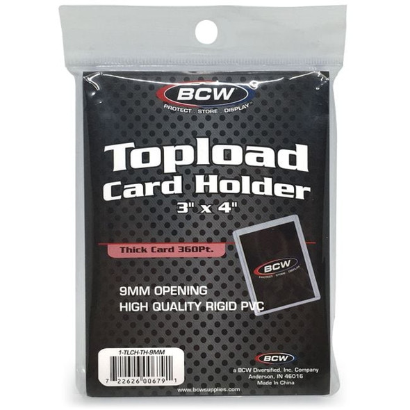 BCW Thick Card Topload Holder - 360 Pt. 1 Ct. retail pack with 360-point holder, detail view
