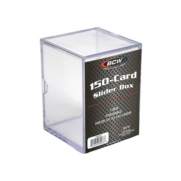 BCW 2-Piece Slider Box - 150 Count closed 150-card slider box, detail view