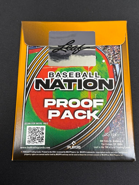 2026 Leaf Baseball Nation Proof Pack back