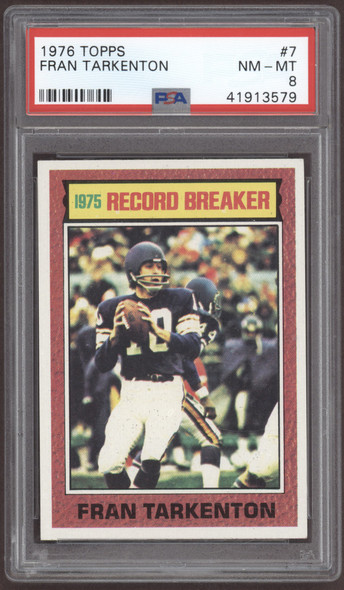 1976 Topps Fran Tarkenton #7 Minnesota Vikings HOF PSA 8 front of card