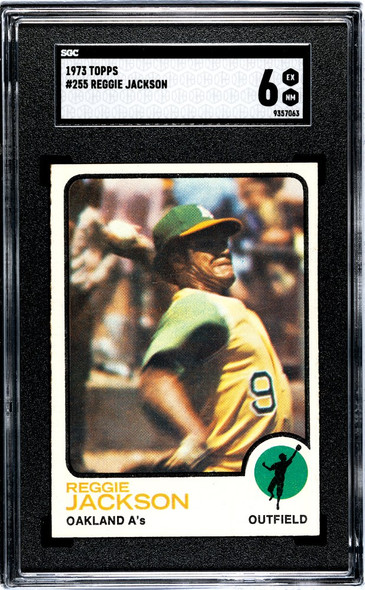 1973 Topps Reggie Jackson #255 Oakland Athletics HOF SGC 6 front of card