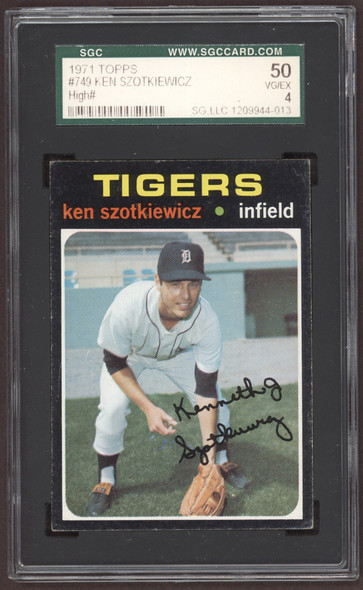 1971 Topps Ken Szotkiewicz #749 Detroit Tigers RC SGC 4 front of card