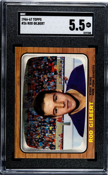 1966-67 Topps Rod Gilbert #26 New York Rangers HOF SGC 5.5 front of card