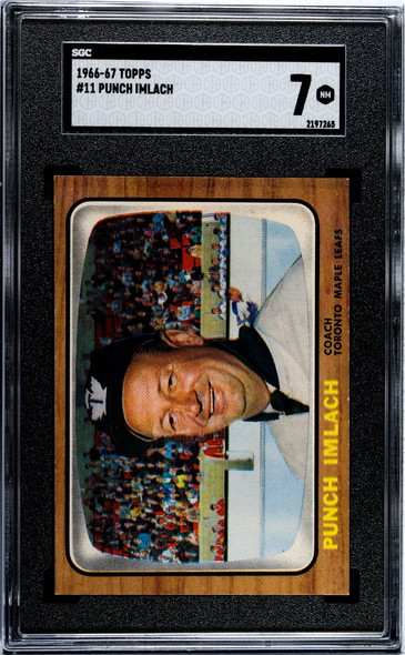 1966-67 Topps Punch Imlach #11 Toronto Maple Leafs HOF SGC 7 front of card