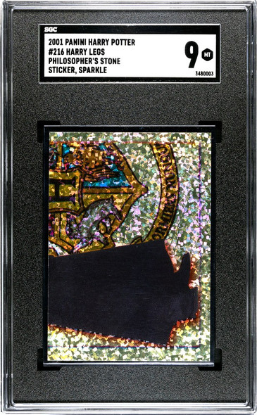 2001 Panini Harry Potter Harry Legs #216 Philosopher's Stone Sparkle SGC 9 front of card