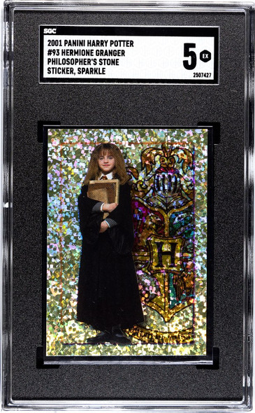 2001 Panini Harry Potter Hermione Granger #93 Philosopher's Stone Sparkle SGC 5 front of card