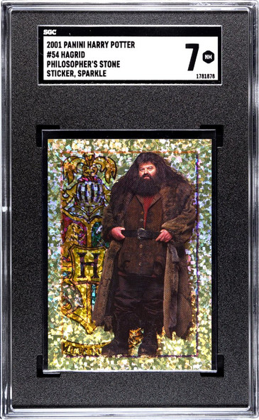 2001 Panini Harry Potter Hagrid #54 Philosopher's Stone Sparkle SGC 7 front of card