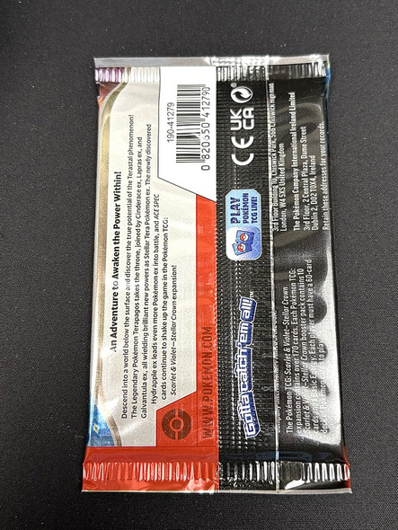 Pokémon Scarlet & Violet Stellar Crown booster pack back
