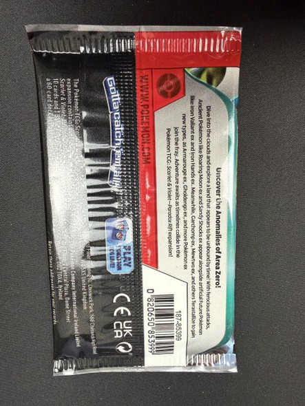 Pokémon SV04 Paradox Rift booster pack back