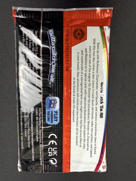 Pokémon SV3.5 151 booster pack back