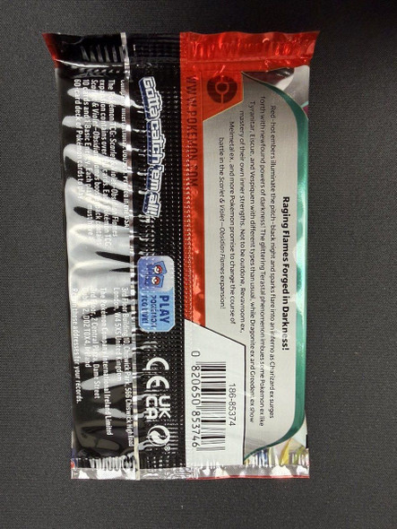 Pokémon SV03 Obsidian Flames booster pack back