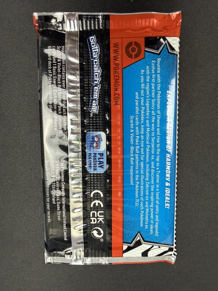 Pokémon SV10.5 Black Bolt booster pack back