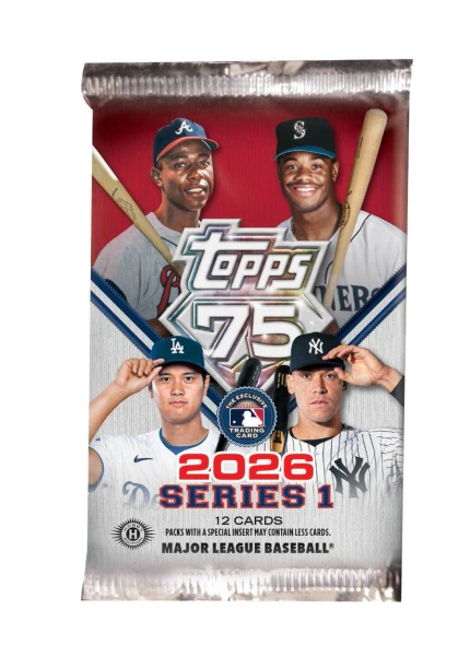 2026 Topps Series 1 Baseball Hobby Pack (12 Cards) single sealed pack, front of product packaging