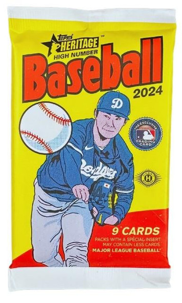 2024 Topps Heritage High Number Baseball Hobby Pack (9 Cards) single sealed pack, front of product packaging