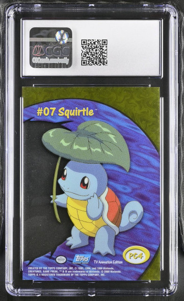 2000 Topps Pokemon Squirtle #07 Series 2 Clear Card CGC 8.5 back of card