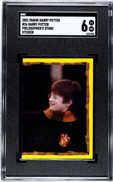 2001 Panini Harry Potter Harry Potter #26 Philosopher's Stone Sticker SGC 6 front of card