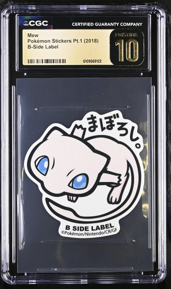 2018 Pokemon Stickers Part 1 Mew B-Side Label CGC Perfect 10 front of card