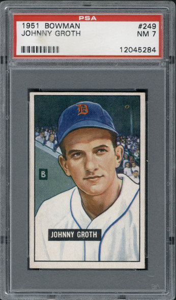 1951 Bowman Johnny Groth #249 Detroit Tigers PSA 7 front of card