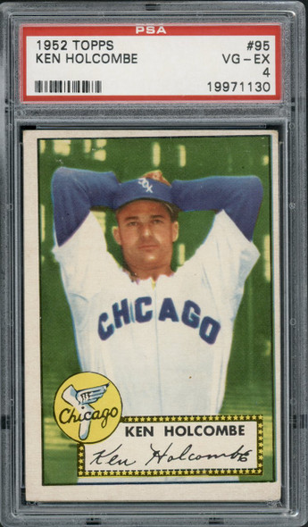 1952 Topps Ken Holcombe #95 Chicago White Sox PSA 4 front of card