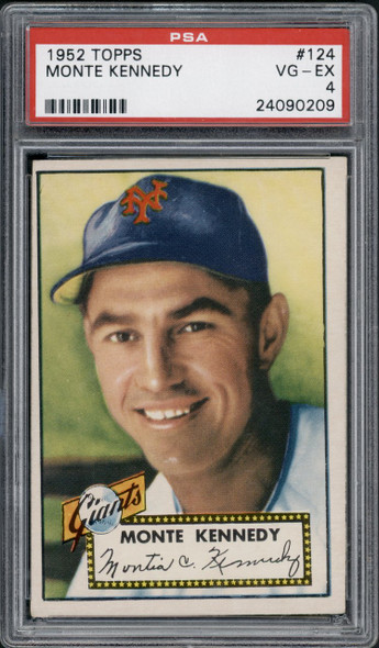 1952 Topps Monte Kennedy #124 New York Giants PSA 4 front of card