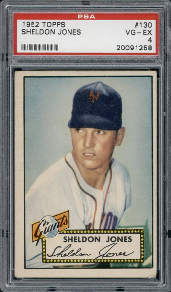 1952 Topps Sheldon Jones #130 New York Giants PSA 4 front of card