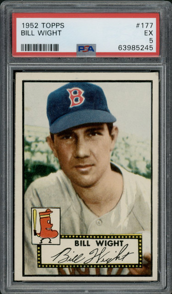 1952 Topps Bill Wight #177 Boston Red Sox PSA 5 (Cert 63985245) front of card