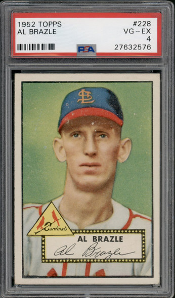 1952 Topps Al Brazle #228 St. Louis Cardinals PSA 4 front of card