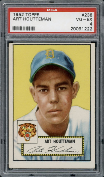 1952 Topps Art Houtteman #238 Detroit Tigers PSA 4 front of card