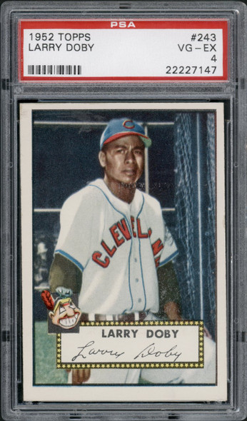1952 Topps Larry Doby #243 Cleveland Indians PSA 4 front of card