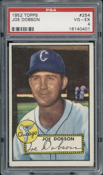 1952 Topps Joe Dobson #254 Chicago White Sox PSA 4 front of card