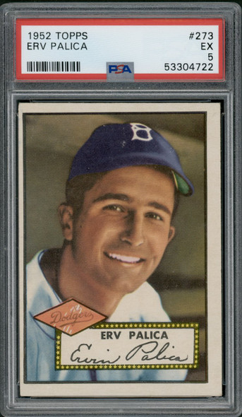1952 Topps Erv Palica #273 Brooklyn Dodgers PSA 5 front of card