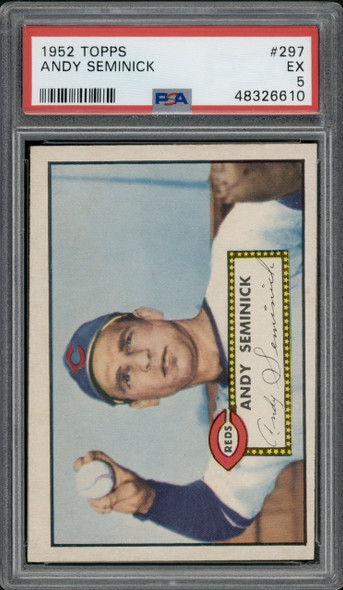 1952 Topps Andy Seminick #297 Cincinnati Reds PSA 5 front of card