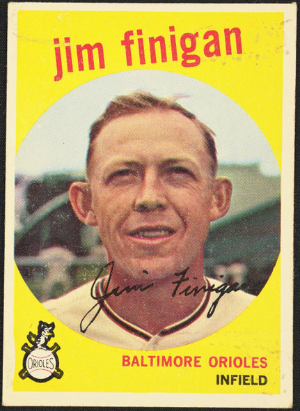 1959 Topps Jim Finigan #47 Baltimore Orioles VG R100017 front of card