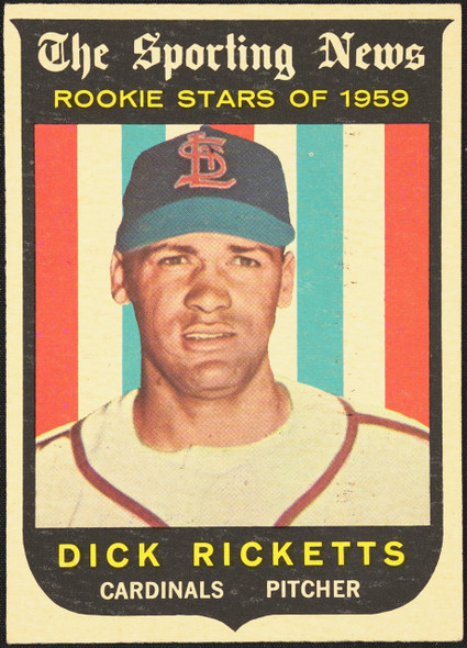1959 Topps Dick Ricketts #137 Rookie Stars St. Louis Cardinals RC Low Grade - Creases front of card