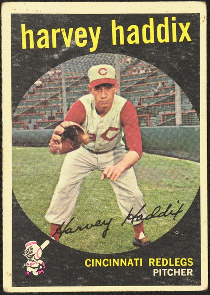 1959 Topps Harvey Haddix #184 Cincinnati Redlegs Low Grade - Marks R100089 front of card