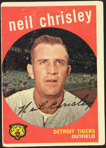 1959 Topps Neil Chrisley #189 Detroit Tigers Low Grade - Marks R100091 front of card