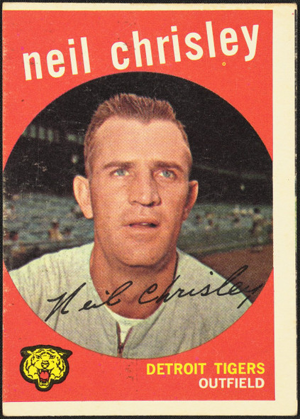 1959 Topps Neil Chrisley #189 Detroit Tigers Low Grade - Marks R100092 front of card