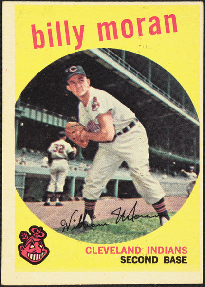 1959 Topps Billy Moran #196 Cleveland Indians Low Grade - Marks R100097 front of card