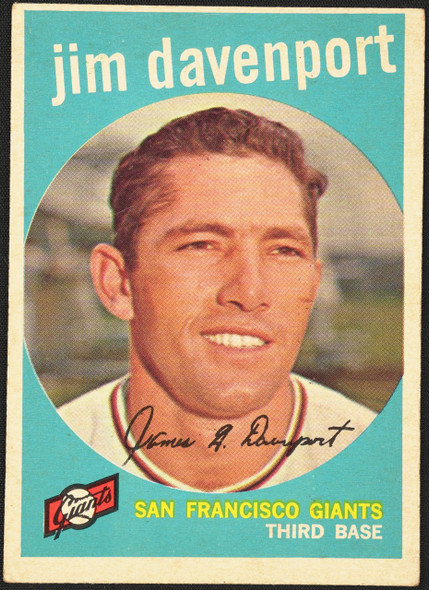 1959 Topps Jim Davenport #198 San Francisco Giants EX R100098 front of card