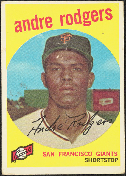1959 Topps Andre Rodgers #216 White Back San Francisco Giants Low Grade - Marks R100104 front of card