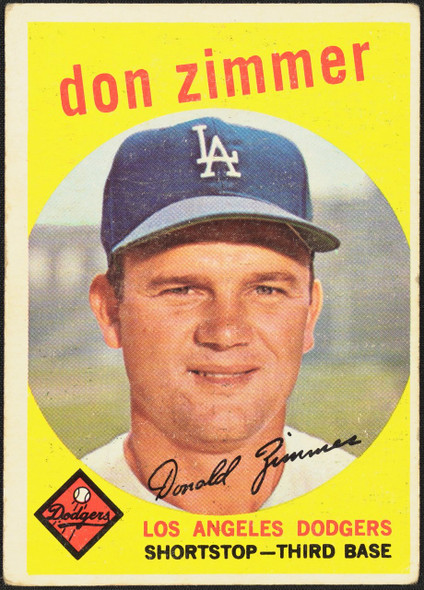 1959 Topps Don Zimmer #287 Los Angeles Dodgers VG R100118 front of card
