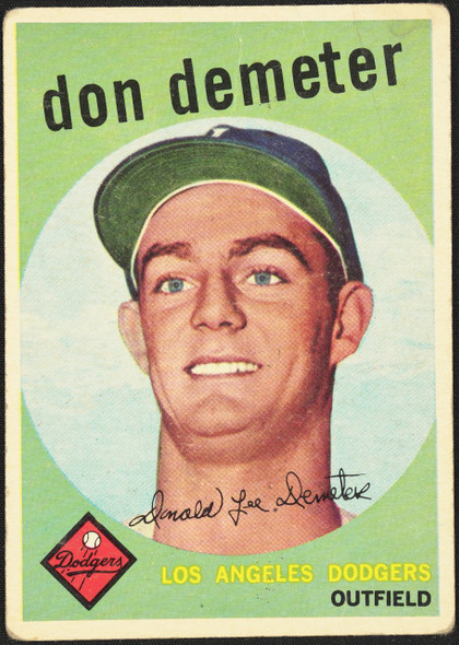 1959 Topps Don Demeter #324 Los Angeles Dodgers VG-EX R100129 front of card