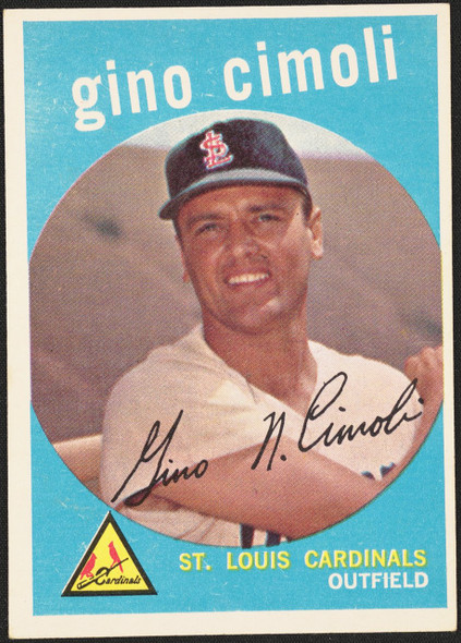 1959 Topps Gino Cimoli #418 St. Louis Cardinals EX R100171 front of card