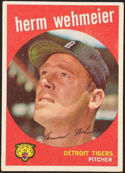 1959 Topps Herm Wehmeier #421 Detroit Tigers Low Grade - Creases R100172 front of card