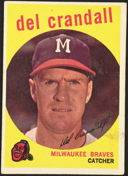1959 Topps Del Crandall #425 Milwaukee Braves Good R100182 front of card
