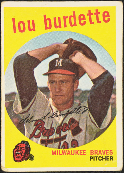 1959 Topps Lew Burdette #440 Milwaukee Braves VG R100185 front of card