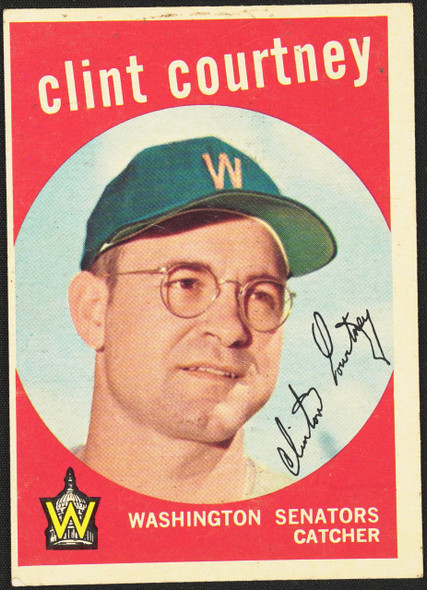 1959 Topps Clint Courtney #483 Washington Senators Low Grade - Creases front of card