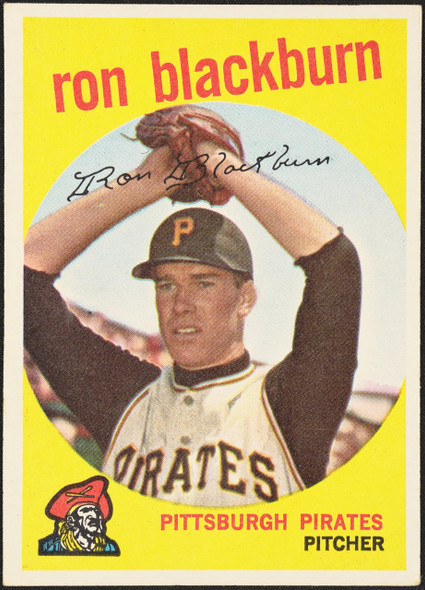 1959 Topps Ron Blackburn #401 Pittsburgh Pirates EX R100238 front of card