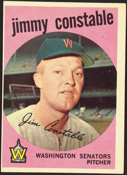 1959 Topps Jimmy Constable #451 Washington Senators RC EX R100248 front of card